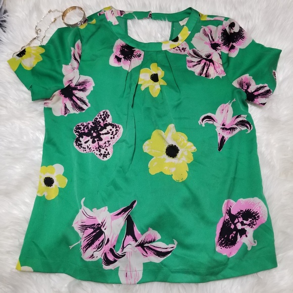 J. Crew Tops - J. Crew Green Floral Blouse